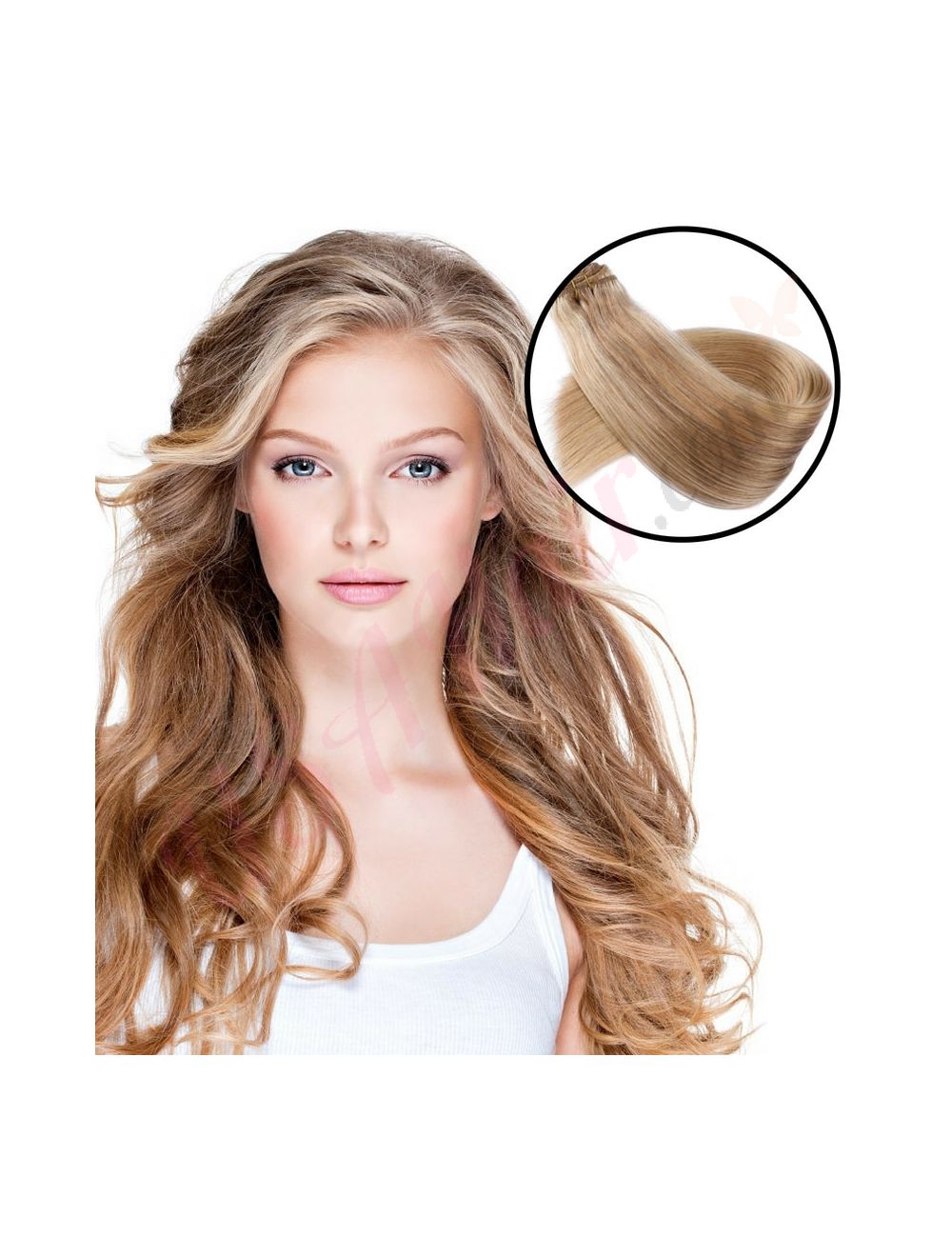 Honey Brown / Ash Blonde (#12/24) SEW IN HAIR WEFT 100% real hair (human  hair)