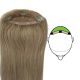 Ash Blonde Hair Topper 14 inch For Thinning Hair Full Crown (Size: 6.5 inch x 2.25 inch, Weight: 50g) Remy Human Hair 