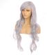 DM1611035-v4 Gray Extra Long Synthetic Hair Wig with Bang 