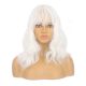 DM1707381-v4 White Short Synthetic Hair Wig with Bang 