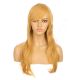 DM1810769-v4 Mustard Blonde Long Synthetic Hair Wig with Bang