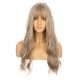 DM2031304-v4 Dark Ash Blonde Long Synthetic Hair Wig with Bang