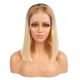 Ella - Short Ombre Blonde Remy Human Hair Wig 14 Inches Bob Wig [Final Sale]