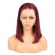 Everly - Short Burgundy Remy Human Hair Wig 14 Inches Bob Wig [Final Sale]