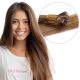 fusion human hair extensions	Light brown #8