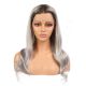 Annabelle - Long Ombre Gray Remy Human Hair Wig 18 Inches [Final Sale]