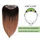 Ombre Chestnut Brown Hair Topper 14 inch For Thinning Hair Full Crown (Size: 6.5 inch x 2.25 inch, Weight: 50g) Remy Human Hair 
