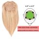 Honey Brown & Ash Blonde #12/24  Hair Topper 14 inch for Full Coverage (Size: 6.5 inch x 6.5 inch, Weight: 95g) Remy Human Hair 