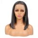 Anna - Short Black/Gray Remy Human Hair Wig 14 Inches Bob Wig [Final Sale]