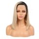 Kavlee - Short Ombre Blonde Remy Human Hair Wig 14 Inches Bob Wig [Final Sale]