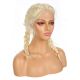 G1707524-v2 - Short Blonde Synthetic Hair Braided Wig 