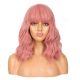 DM1707299-v4 - Short Pink Synthetic Hair Wig With Bang