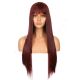 DM1707543-v4 - Long Dark Red Synthetic Hair Wig With Bang 