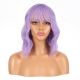 DM1810936-v4 - Short Purple Synthetic Hair Wig With Bang 